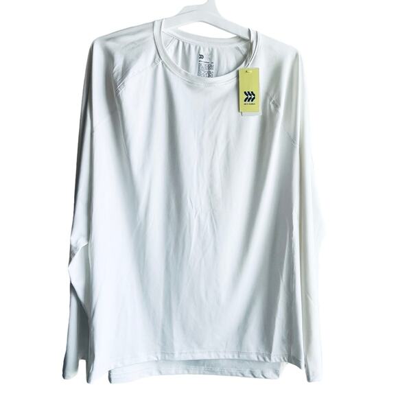 NEW Mens Athletic Fit TEE XXL Long Sleeve T Shirt White Activewear Top UPF50 NWT - Picture 7 of 8